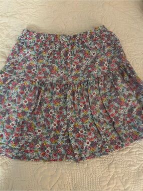 Bisby Floral Tiered Mini Skirt - Blue Pink Multicolor